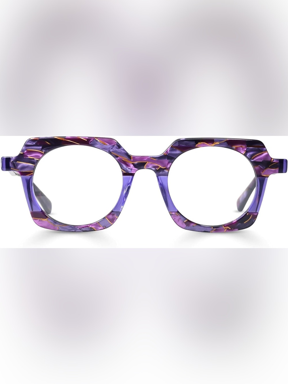 Eyebobs Chutzpah’d Purple Multicolor Square Eyeglass Frames Wide 3403-15